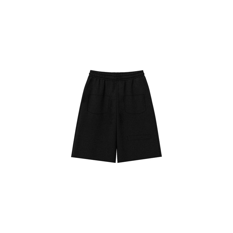 Back of the black cotton sweat shorts
