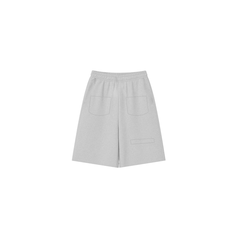 Back of the light grey cotton sweat shorts