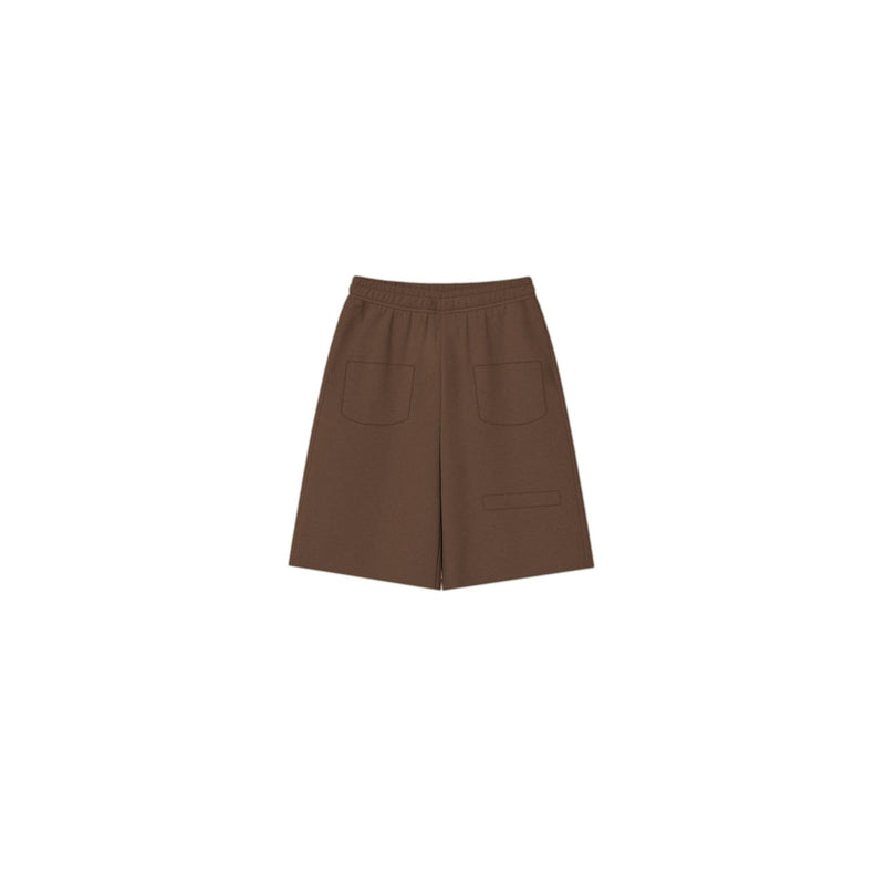 Back of the coffee brown cotton sweat shorts